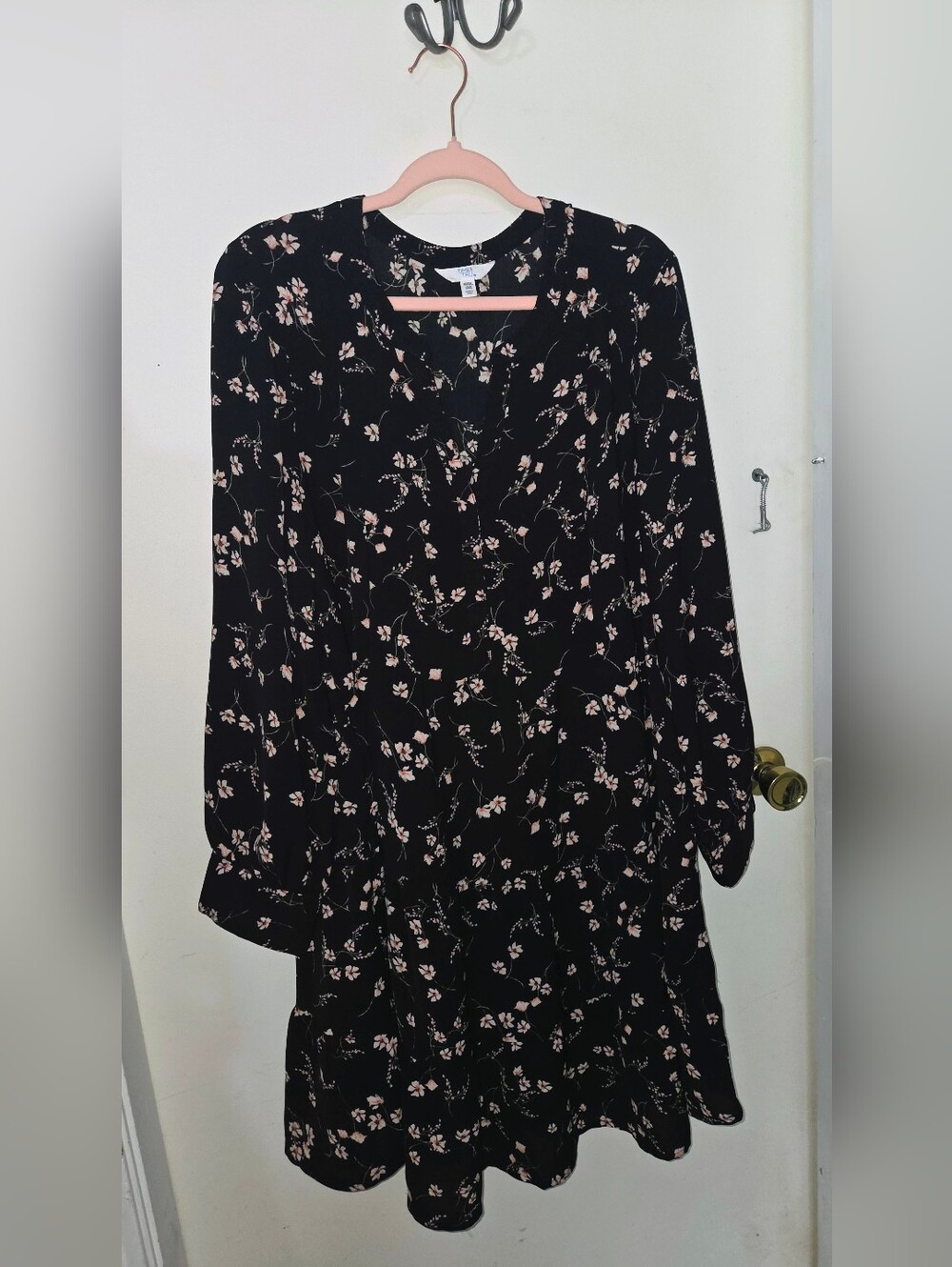 Time and Tru Black Floral Midi Dress
